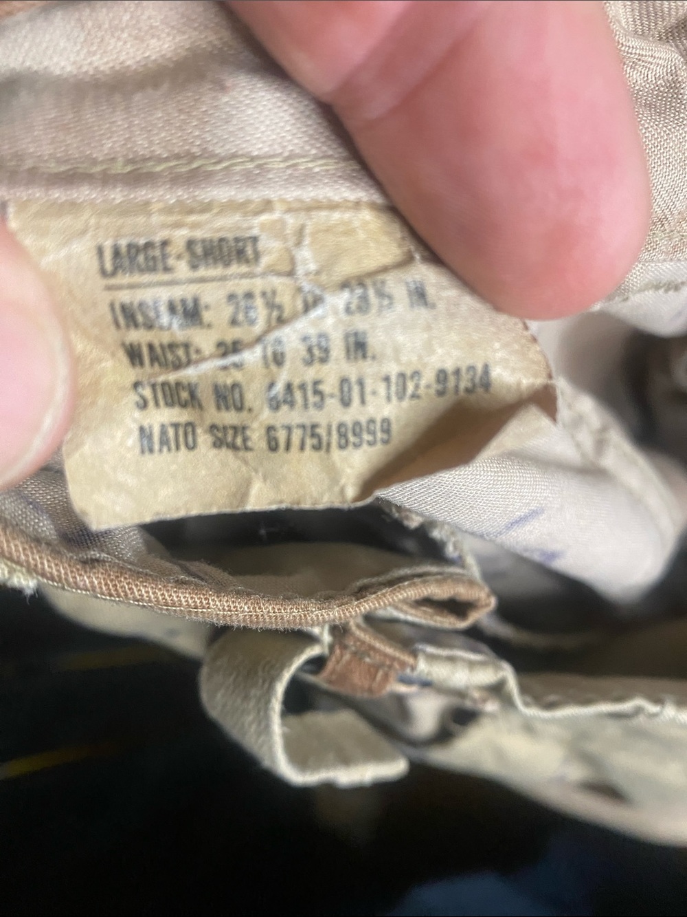 Vintage Desert Storm chocolate chip Camo Cargo Pants - Tan/Brown large short - Picture 7 of 7